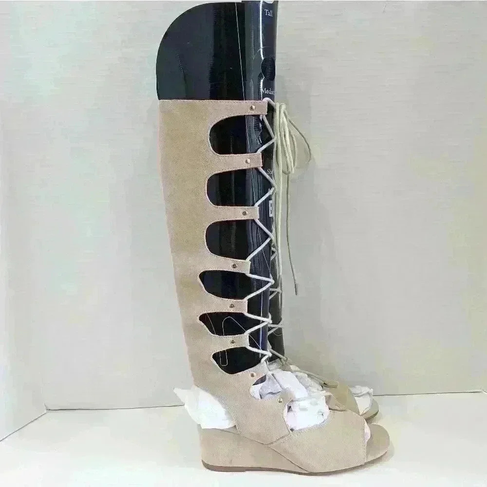 chloé Lace-up Suede Wedge Sandals size 6 - Picture 7 of 8